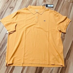 NWT Vineyard Vines Men's Heritage Pique Polo Shirt Sunfish Yellow Cotton XXL